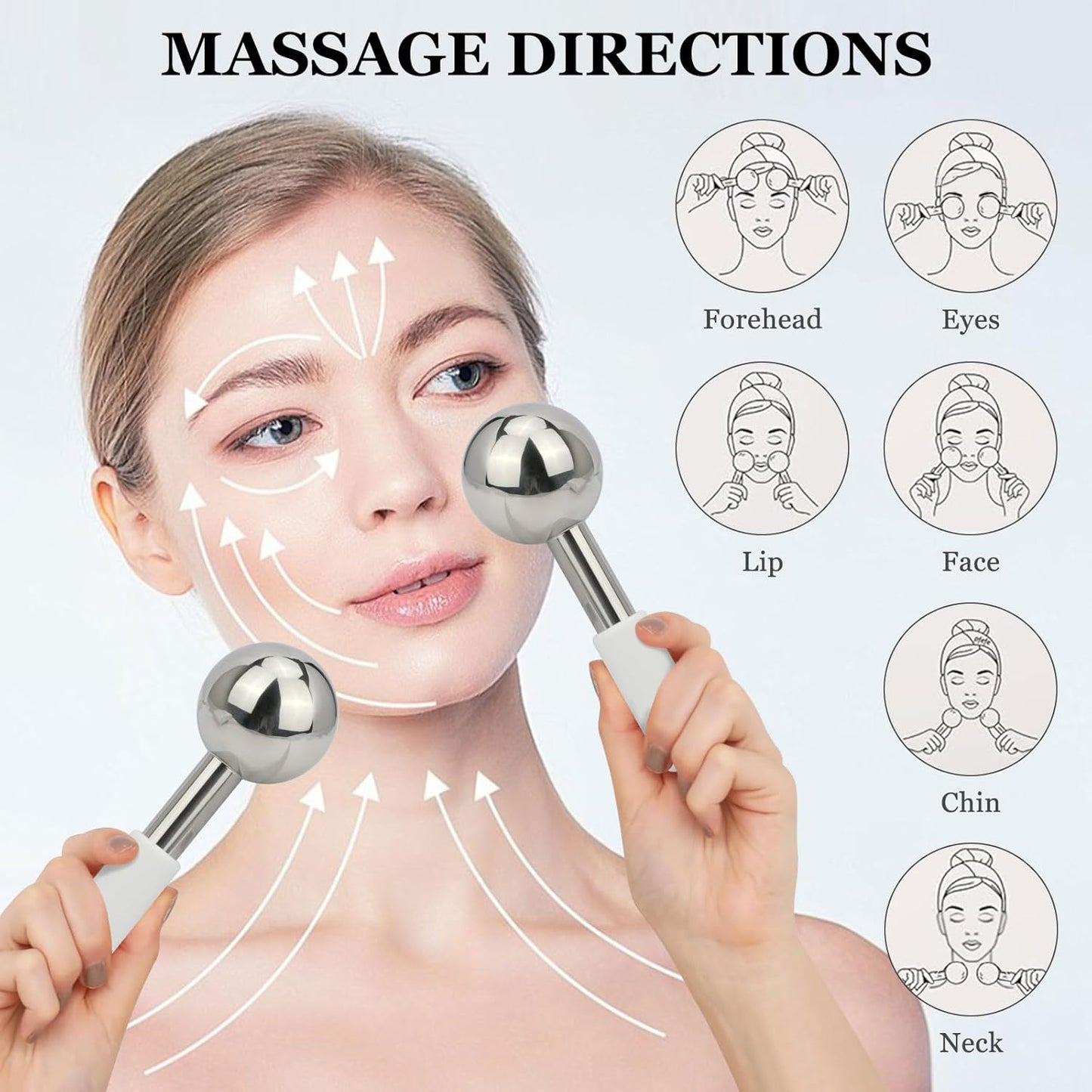 Ice Globes for Face & Eyes - Stainless Steel Cryo Sticks for Cold Therapy | Reduce Puffiness & Wrinkles