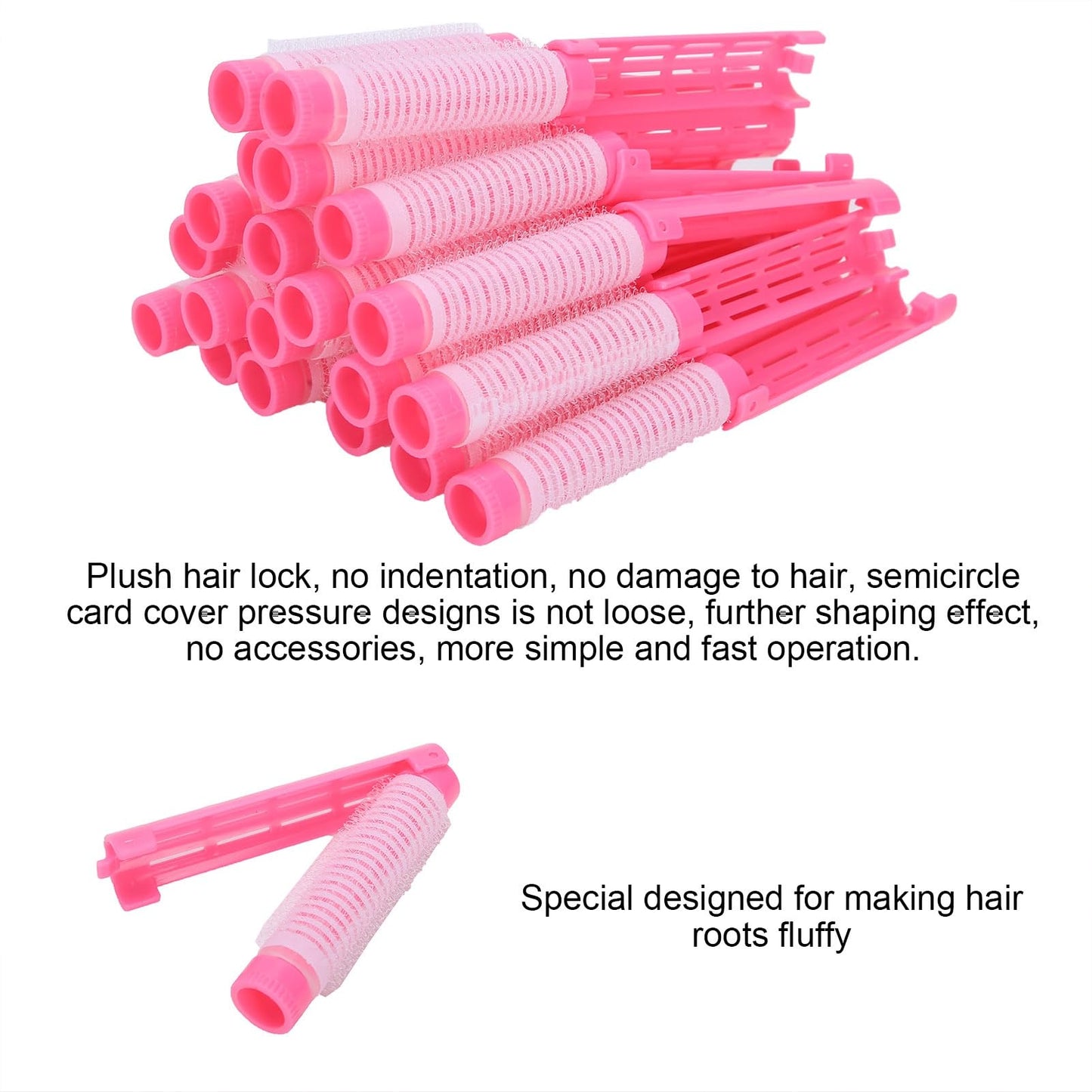 Fluffy Korean Root Perm Rods, 20pcs/set Hair Curling Rollers for Salon or DIY Styling, with Hairdressing Tools Kit (Pink)