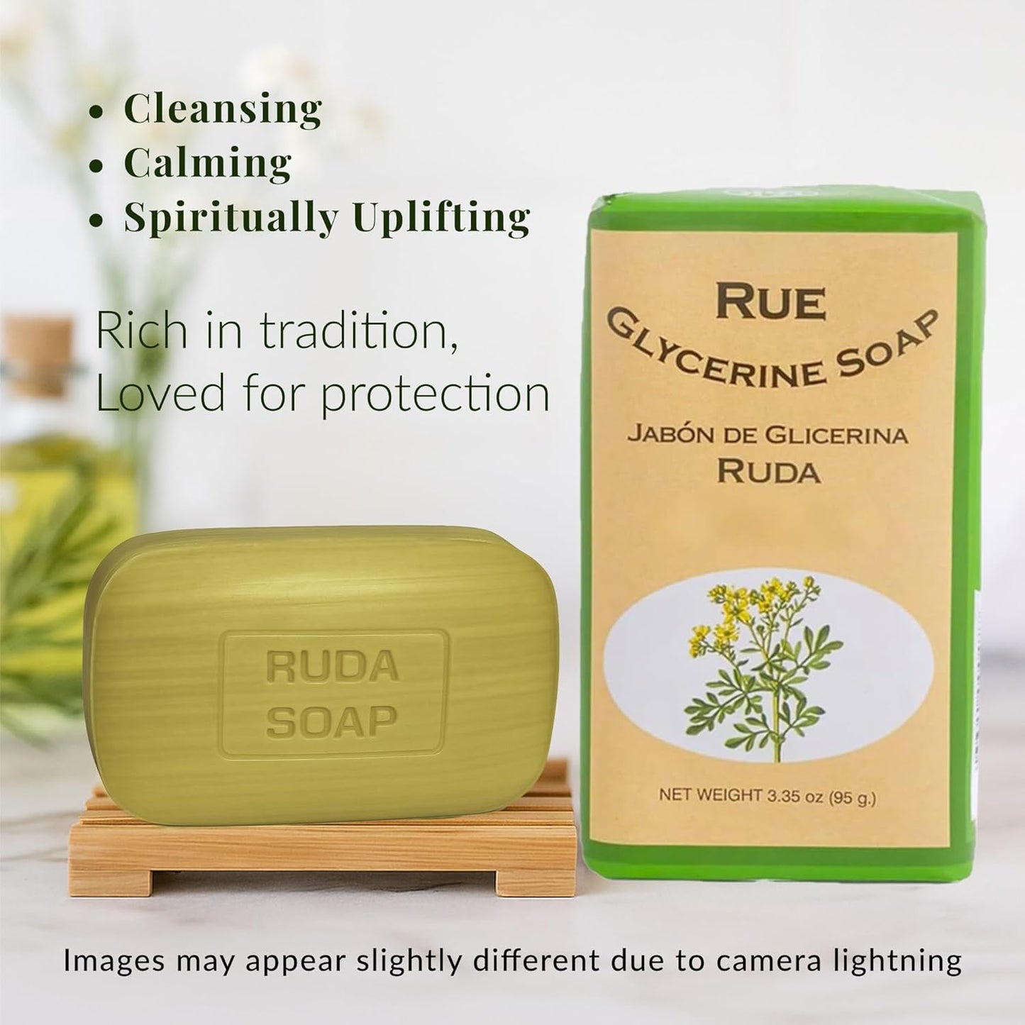 Murray & Lanman Florida Water Cologne 7.5 oz Bundle | Rue Glycerine Soap 3.35 oz (3 Items)