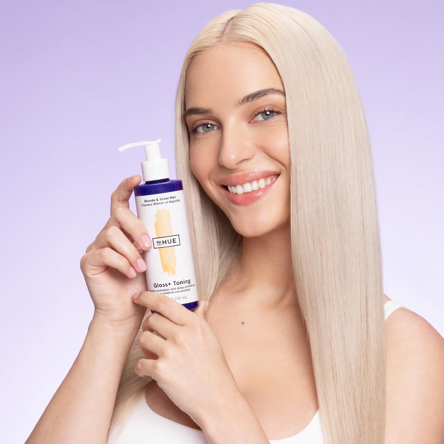 dpHUE Gloss+ Toning, Purple - Deep Condition & Neutralize Brass - For Blonde, Yellow Brassiness, Silver, Highlighted, Bleached & Cool Hair - Vegan, Leaping Bunny Certified - 6.5 oz