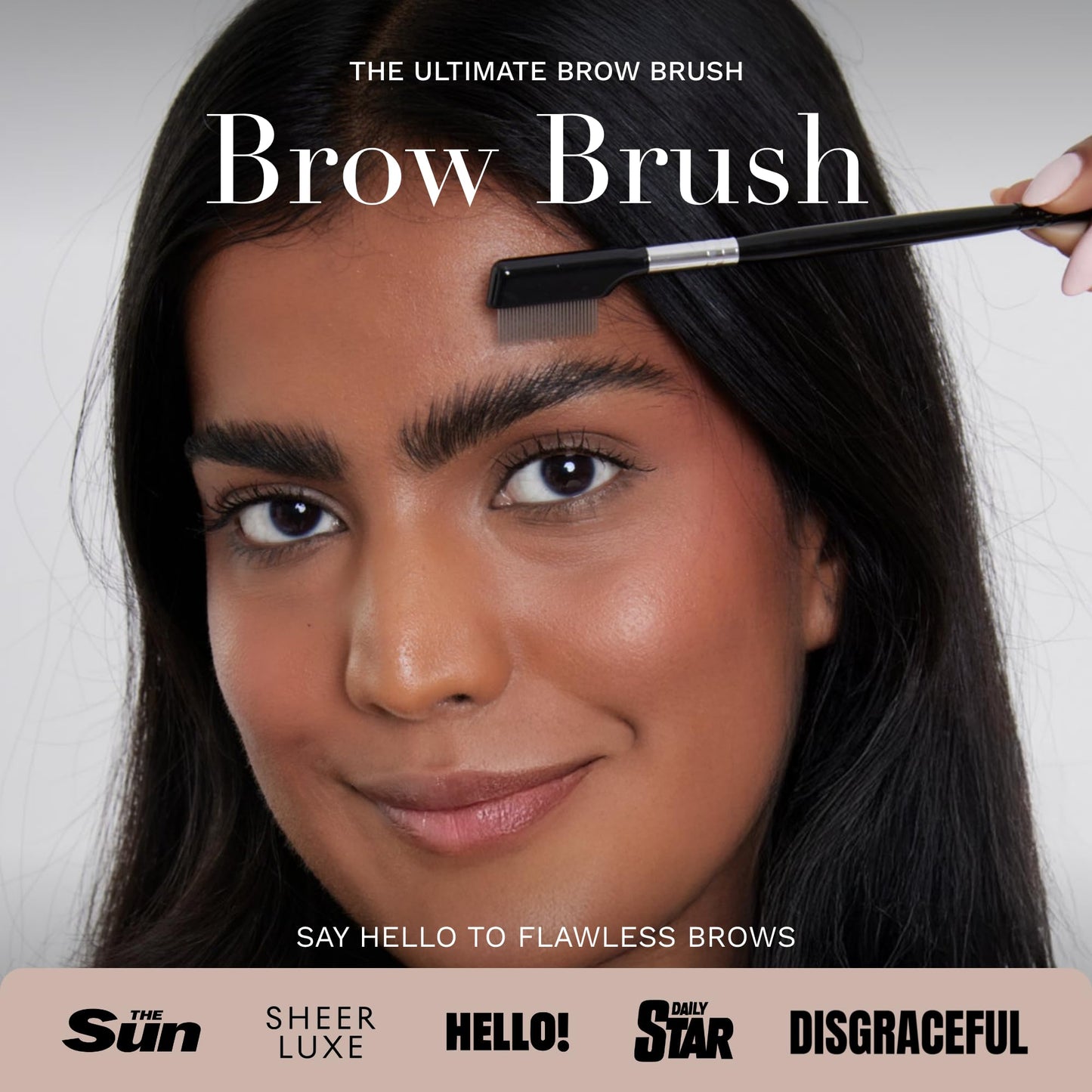 Byellie Brow Brush, Dual-Ended with Brow Comb & Precision Spoolie, Brow Gel & Wax Application, Define's & Shape's, Easy to Use Fluffy Brow Look, Natural Makeup, Vegan & Cruelty Free