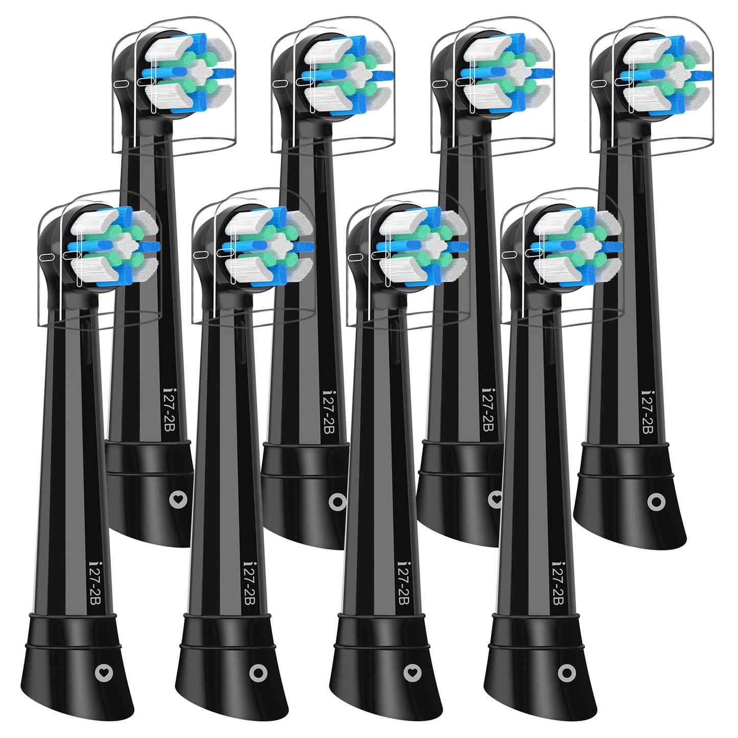 8 Pack Replacement Heads Compatible with Oral B IO 2/3/4/5/6/7/8/9/10/Deep Clean Series Electric Toothbrush, Brush Heads Refill Compatible with Oral B IO for Teeth and Gums Care (Black)