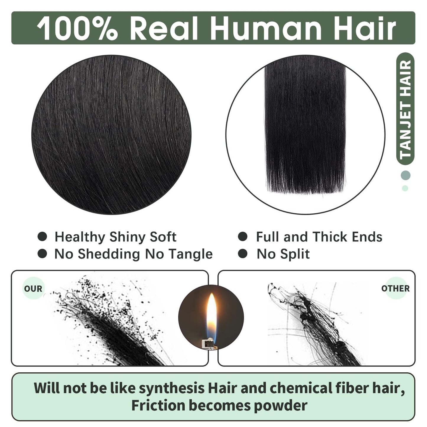 TANJET Tape in Hair Extensions 100% Remy Human Hair Soft Straight Seamless Skin Weft Hair Extensions Human Hair Tape in Hair Extensions Human Hair Chocolate Brown (#4 16 Inch 20pcs 40g/Pack)