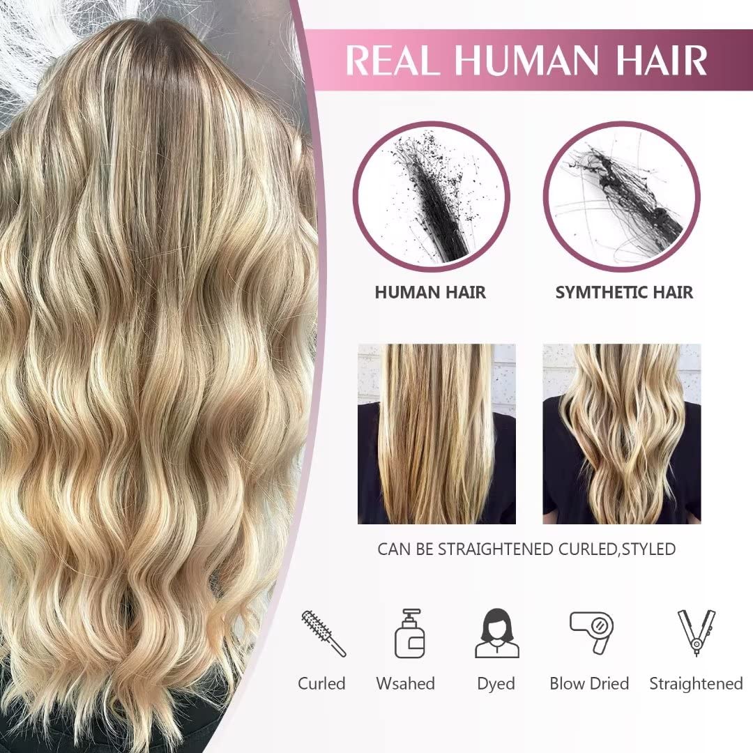 Fimislosion Tape In Hair Extensions Human Hair 22 Inch 20pcs 50g Color Light Golden with Brown