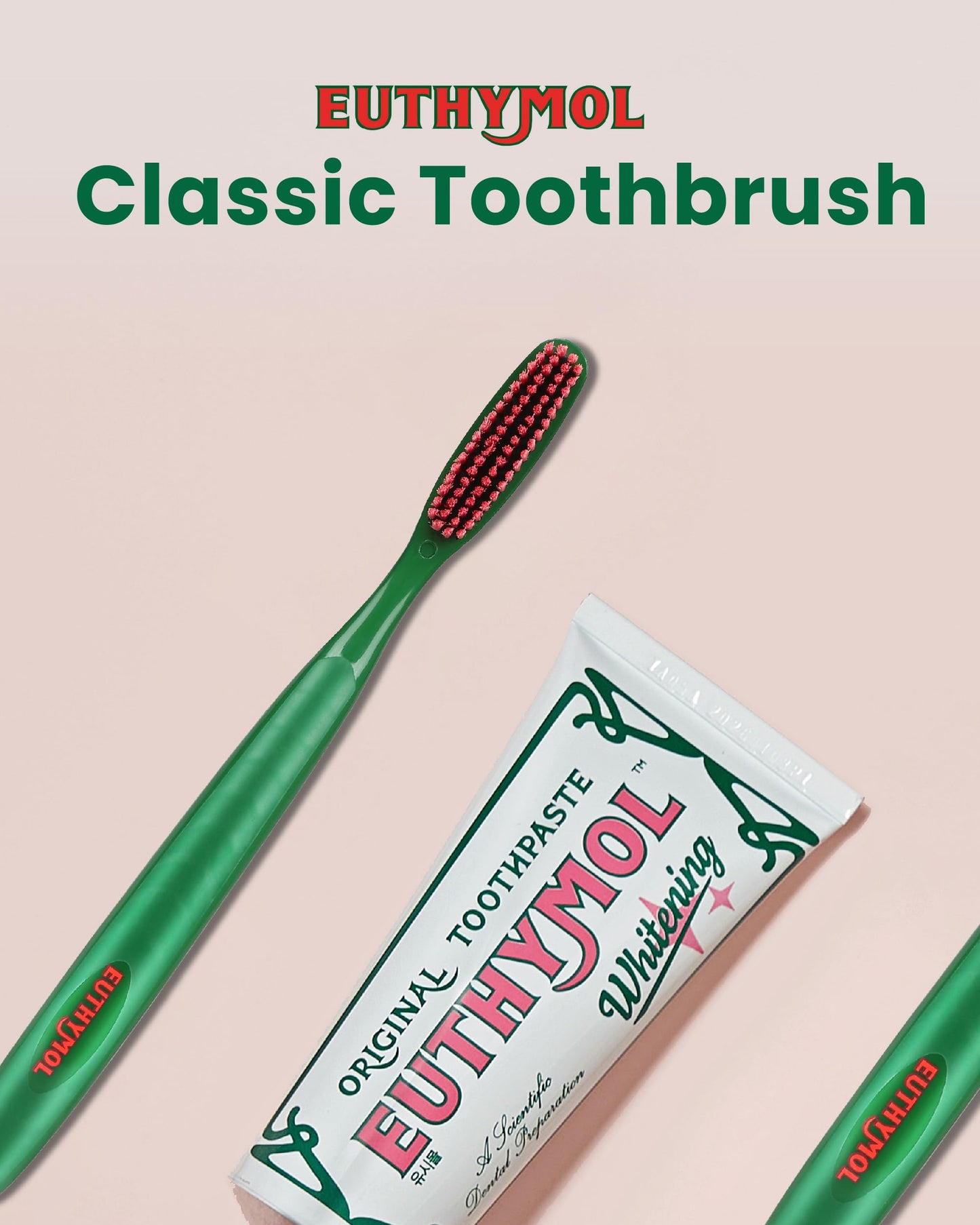 Euthymol Whitening Toothbrush (Pink, 6 Count) - Premium Soft Dual-Tension Bristles. Advanced Plaque Removal, Stain Reduction.