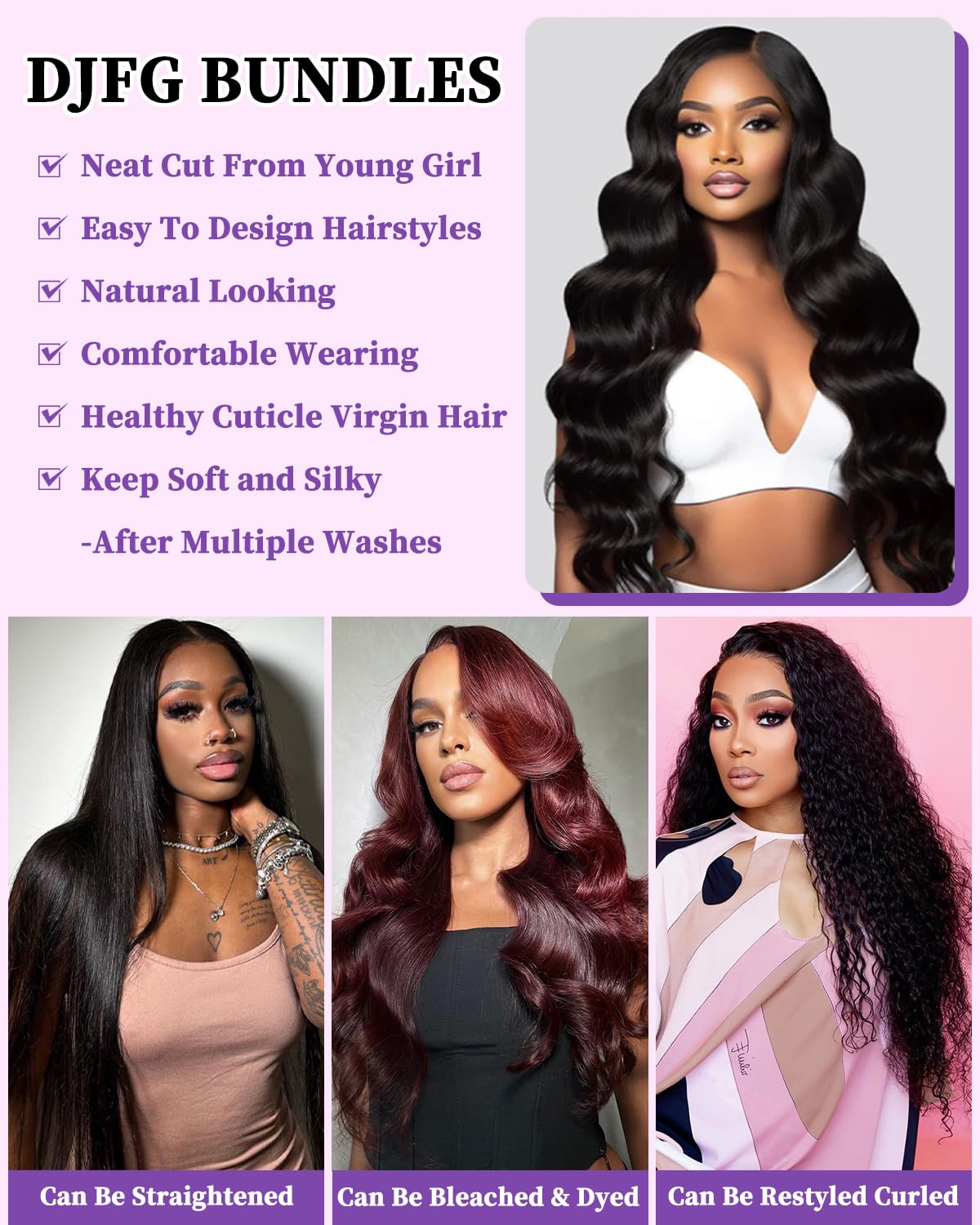Body Wave Bundles Human Hair 16 Inch 12A Human Hair Bundles Real 100% Raw Unprocessed Brazilian Virgin Sew in Quick Weave Natural Black Deals Thick Hair Extensions