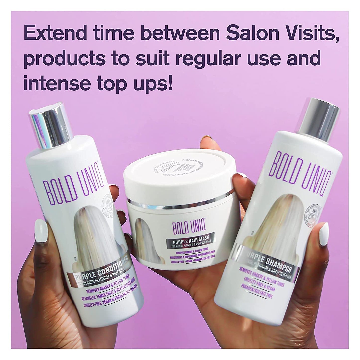 Purple Conditioner for Blonde, Platinum & Gray/Silver Hair. Reduce Brassy Yellow Tones. Toner for Bleached & Highlighted Hair - Moisturises - Cruelty Free, No Parabens or Sulfates - 237 ml
