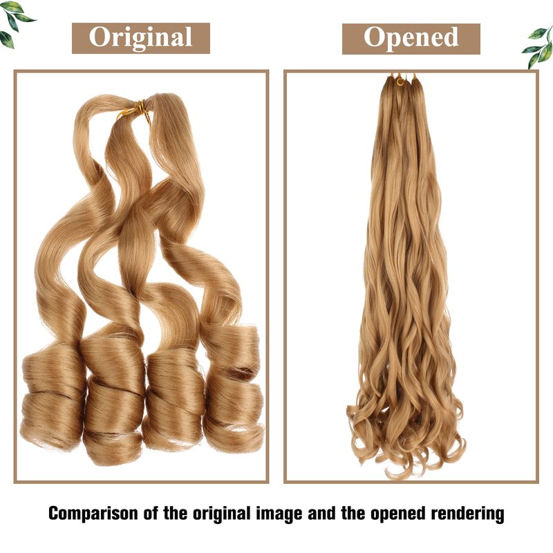 COOKOO 9 Packs 30 Inch Pre Stretched French Curly Braiding Hair Blonde 85g/pack Easy Braid Crochet Hair Big Wavy Braiding Hair Extentions for Senegalese Twist Hair 27#