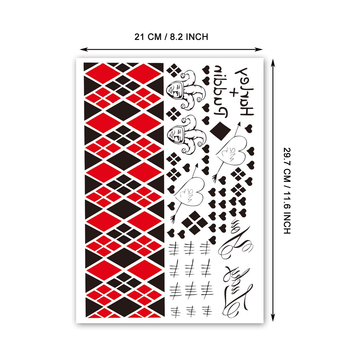 Temporary Tattoo Stickers for Women & Men | 3 Sheets for Halloween Costume & Cosplay