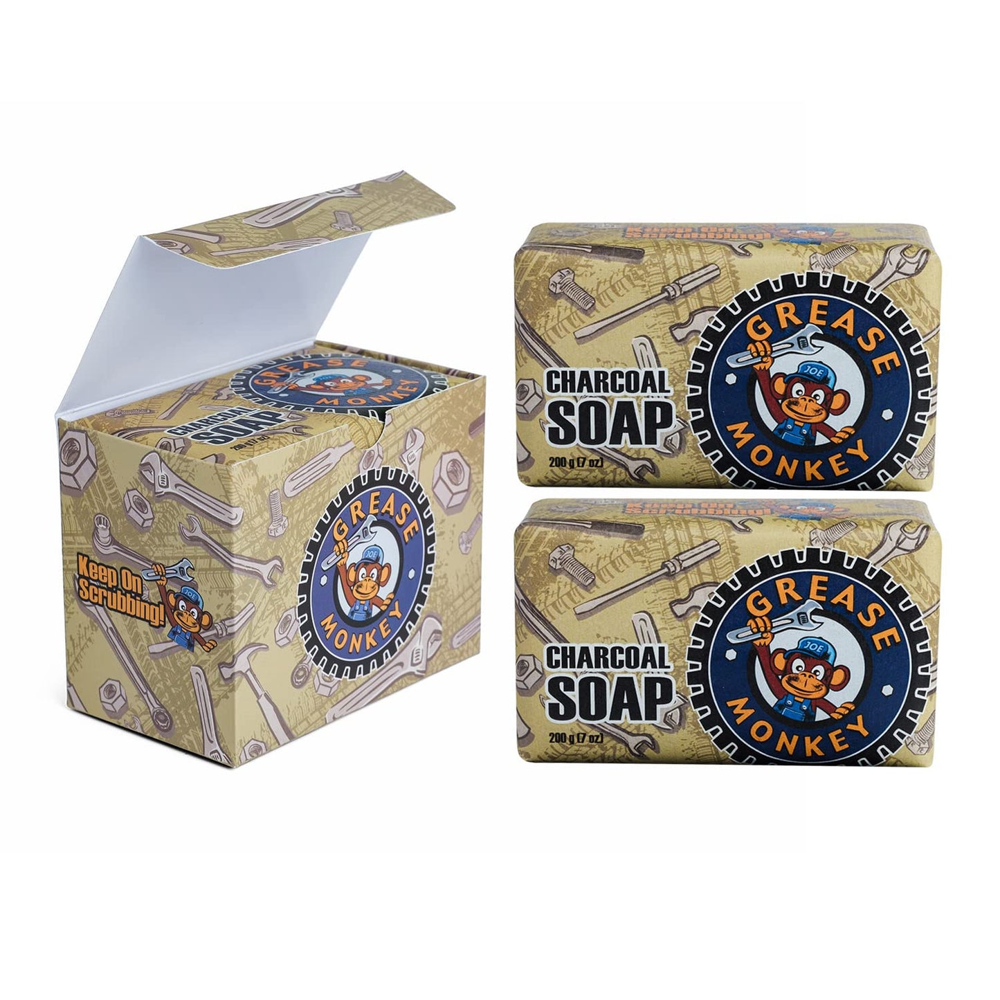 Bali Soap - Natural Bar Soap for Men | Activated Charcoal Exfoliating Scrub, Sandalwood & Peppermint Scent, 2-Pack 7oz