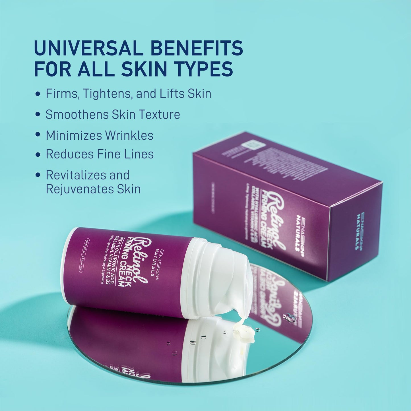 Advanced Neck & Face Firming Cream with Retinol, Hyaluronic Acid & Collagen: Targets Wrinkles, Sagging, and Loose Skin for a Youthful Lift - 2.7 Oz