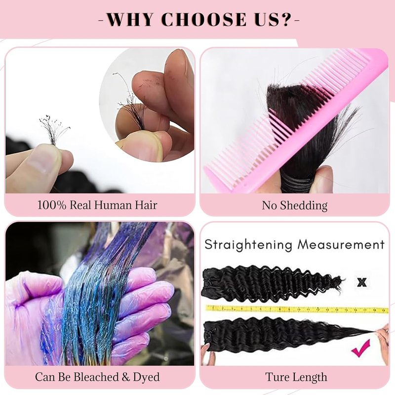 Highlight Braiding Human Hair Extensions - 2 Bundles 100g Deep Water Wave Ombre Curly 14 Inch | Black and Brown