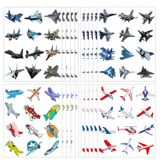 Fighter Jet Temporary Tattoos Stickers for Kids 20Sheet Military Air Force Airplane Party Favors Decoration Supplies Army Themed for Girls Boys Classroom School Gifts Prizes Rewards