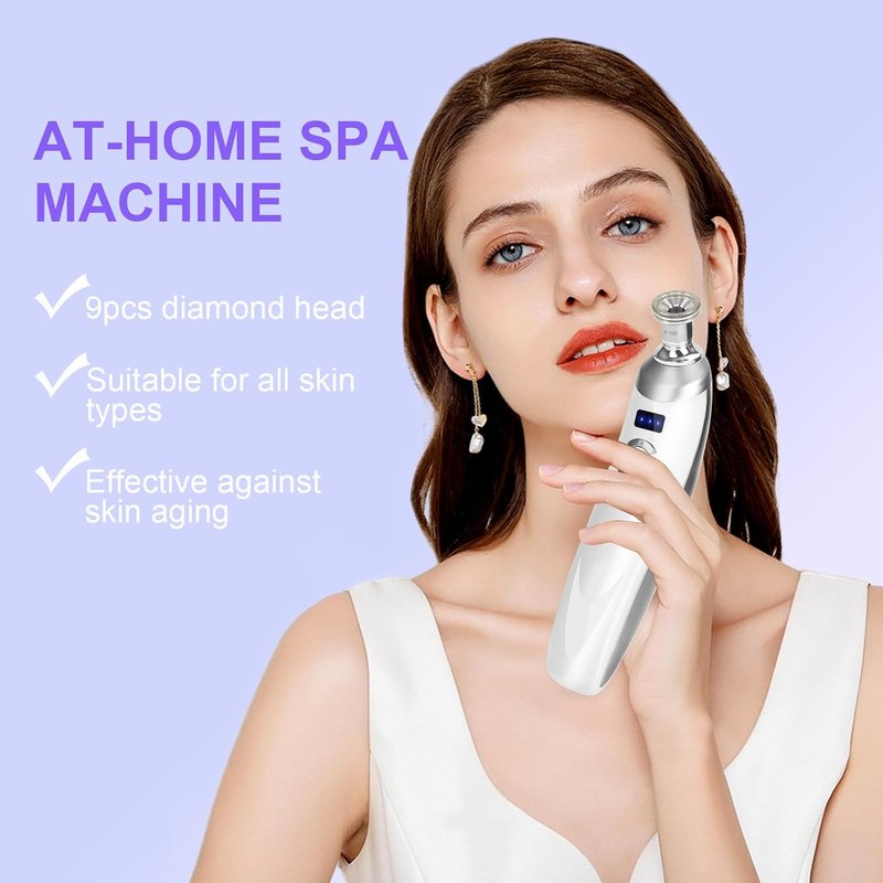Microdermabrasion Machine - Portable Facial Skin Care Tool | Blackhead Remover Kit for Home Use
