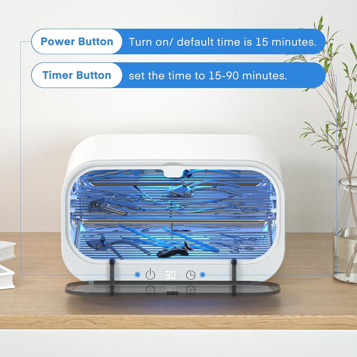 Yofuly Sterilizer - 12L Double-Layer Nail Tool Cleaner | Multi-Functional Cleaning Cabinet for Salons & Home Use