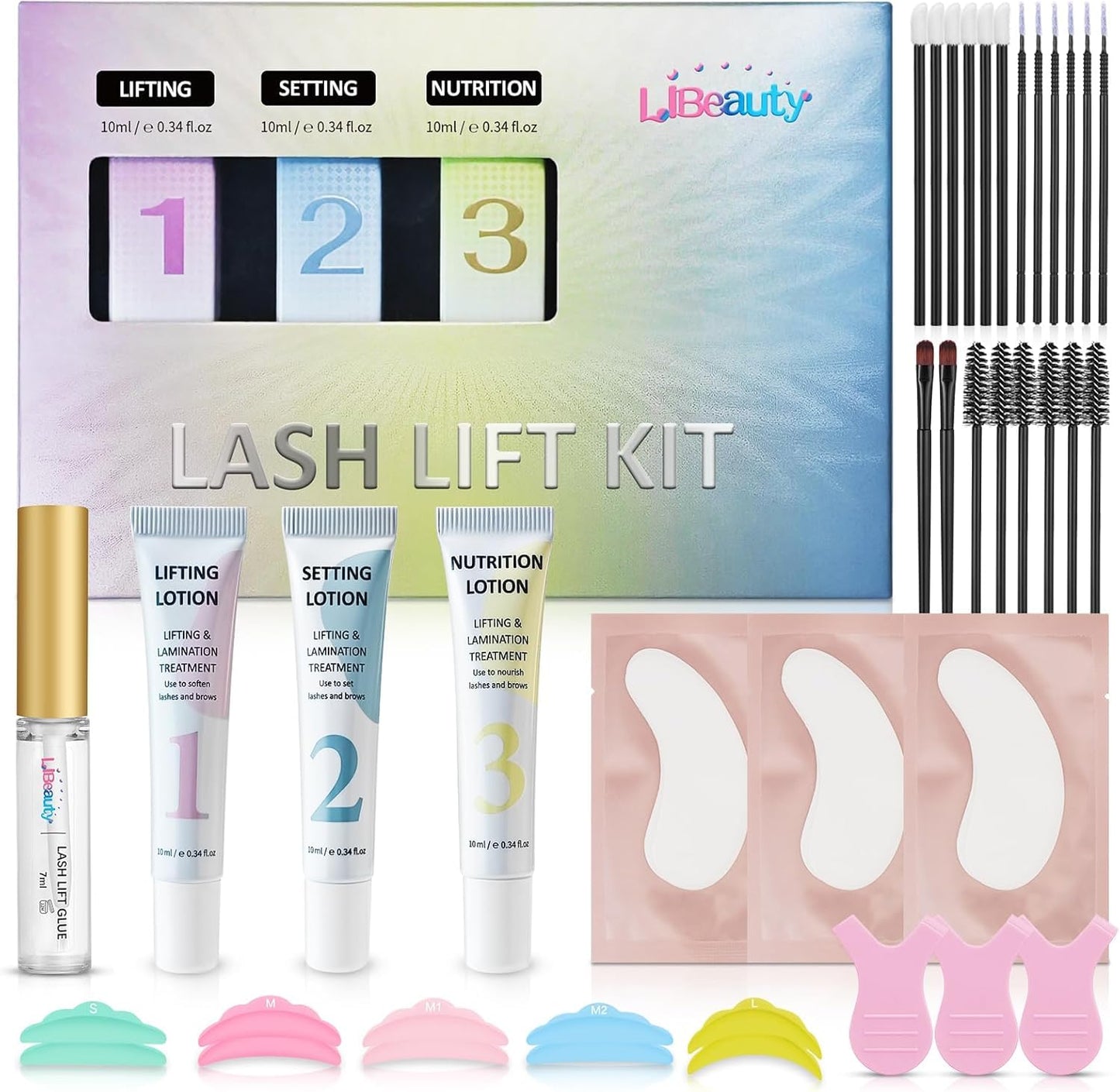 Libeauty Lash Lift Kit, Brow Lamination Kit, Lash Perm Kit, Eyelash Perm Tube Design, Precise Control, Convenient Storage, Simple Operation, Suitable For Home And Salon