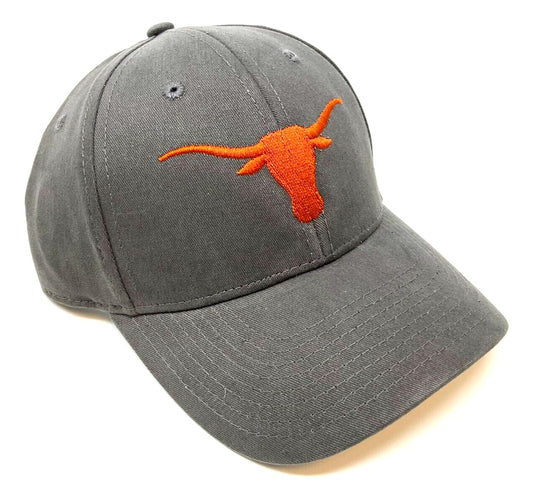 National Cap MVP Texas Longhorns Mascot Logo Dark Grey Curved Bill Adjustable Hat