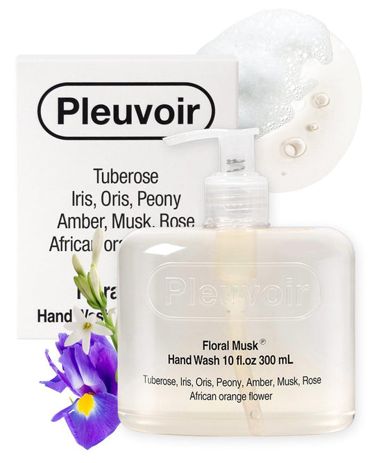 Pleuvoir Hand Wash Floral Musk - Hydrating Liquid Hand Soap - Creamy Musk Wildflower Garden Scent - Moisturizing with Hyaluronic Acid, Ceramides - Vegan, K-Beauty 10 fl.oz