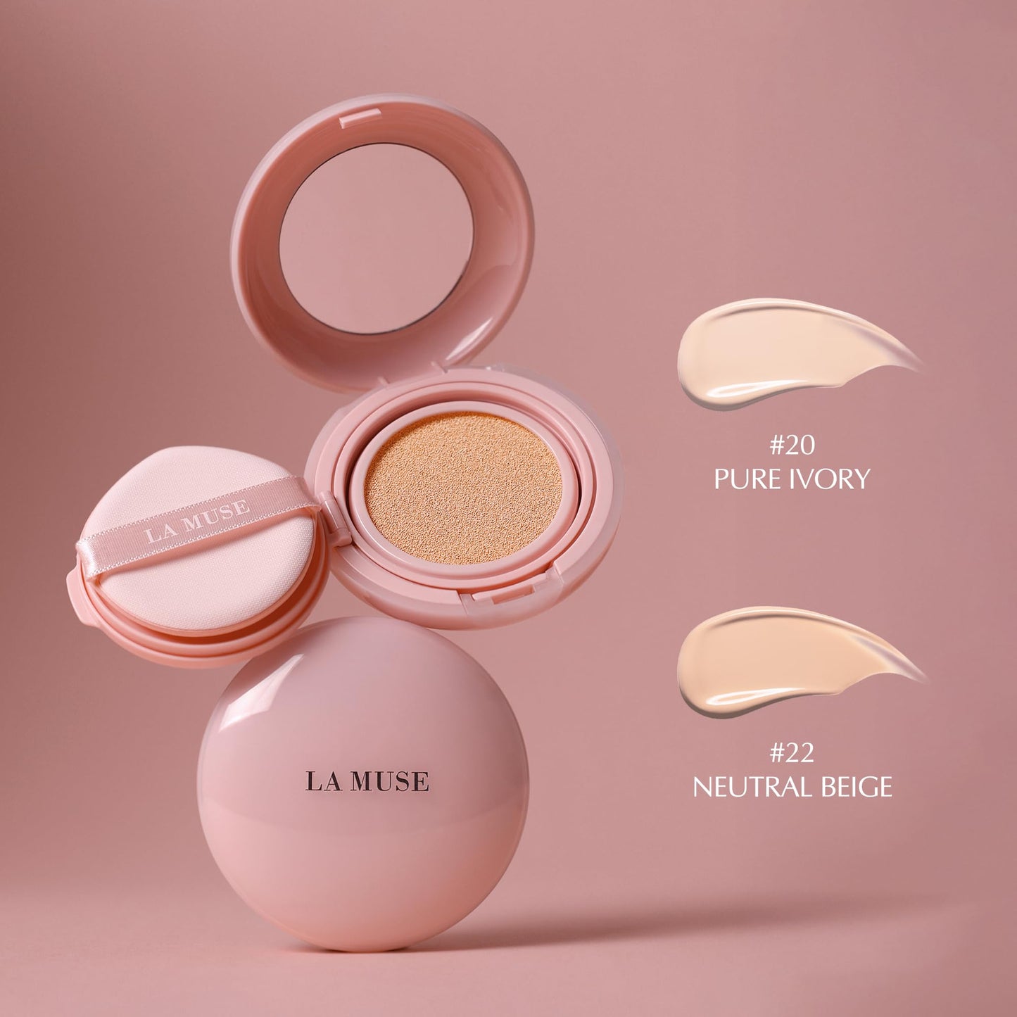 LA MUSE Korean Glow Cushion Foundation with PDRN(Refill) | Shade No.20 Pure Ivory for Fair Skin | 65% Hyaluronic Acid Hydration | Natural Radiant, Lightweight Coverage | Light-Medium Buildable Finish