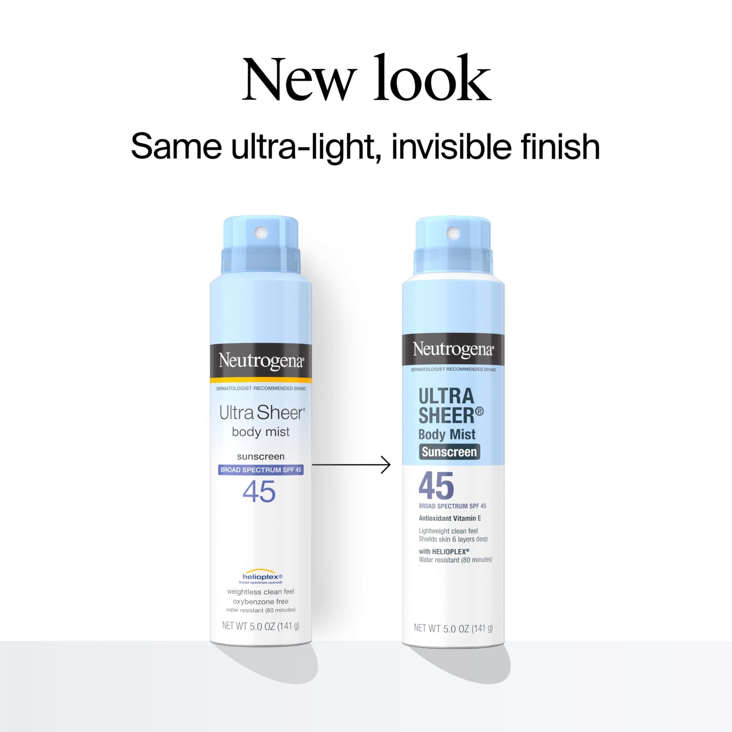 Neutrogena Ultra Sheer Sunscreen Spray SPF 45 Body Mist, Lightweight Non-Greasy Broad Spectrum UVA/UVB Protection, Non-Comedogenic Water Resistant Spray Sunscreen (80 min), Pack of 3, 5 oz