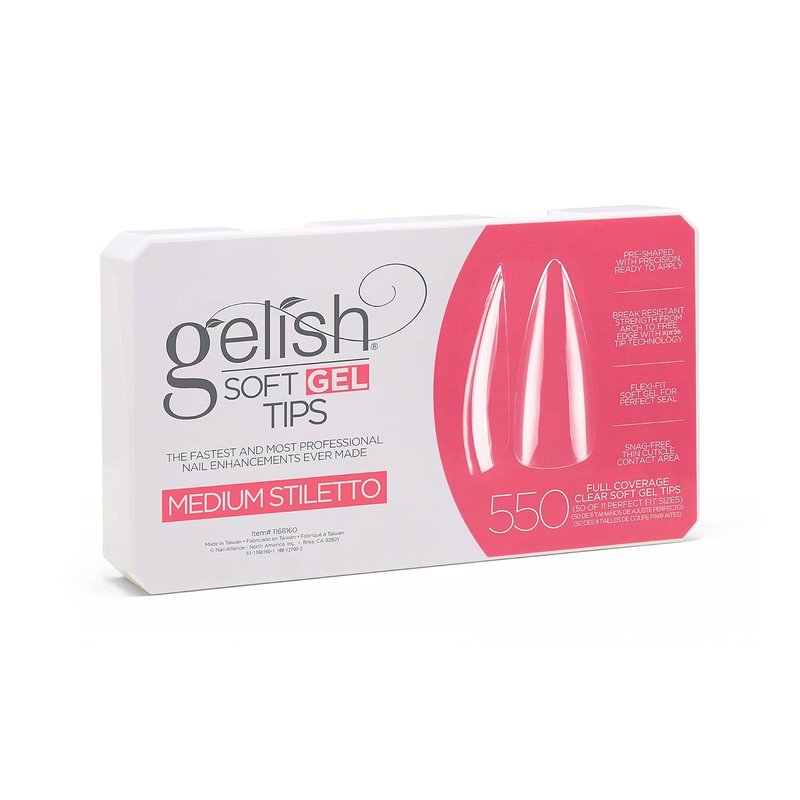 Soft Gel Press-On Nails - 550 Count Professional Quality Tips for Strong, Long-Lasting Manicures | Easy Application, Natural Look