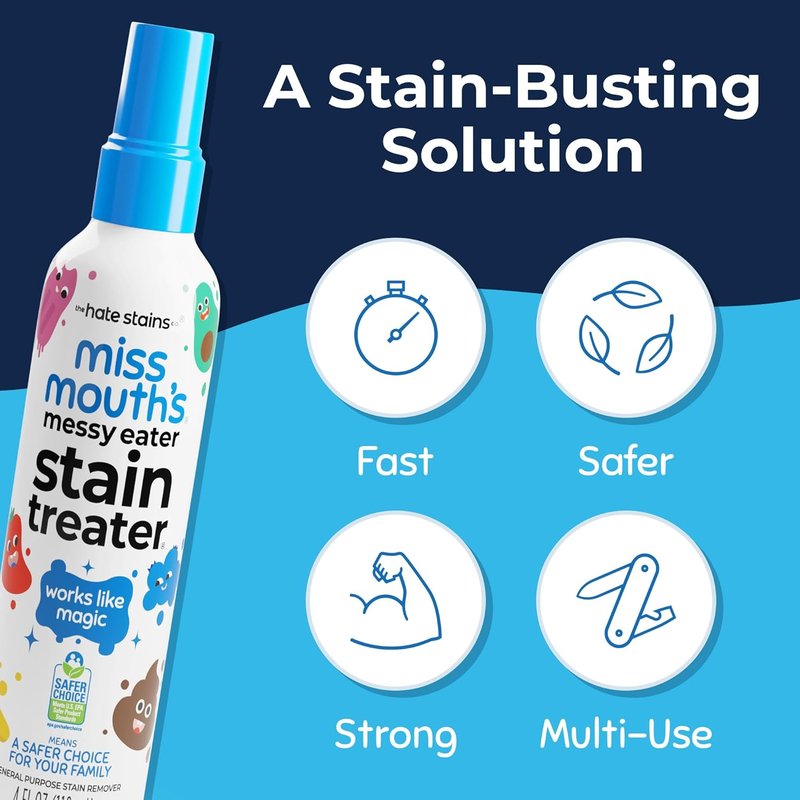 Miss Mouth's Messy Eater Stain Treater Spray - 4oz | Baby Food & Grease Remover for Laundry