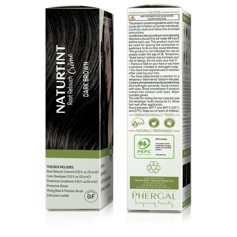 Naturtint Dark Brown Root Retouch Crème Permanent Hair Color - Ammonia Free, Conceal Grays, No Artificial Scent, 1.52 Fl Oz