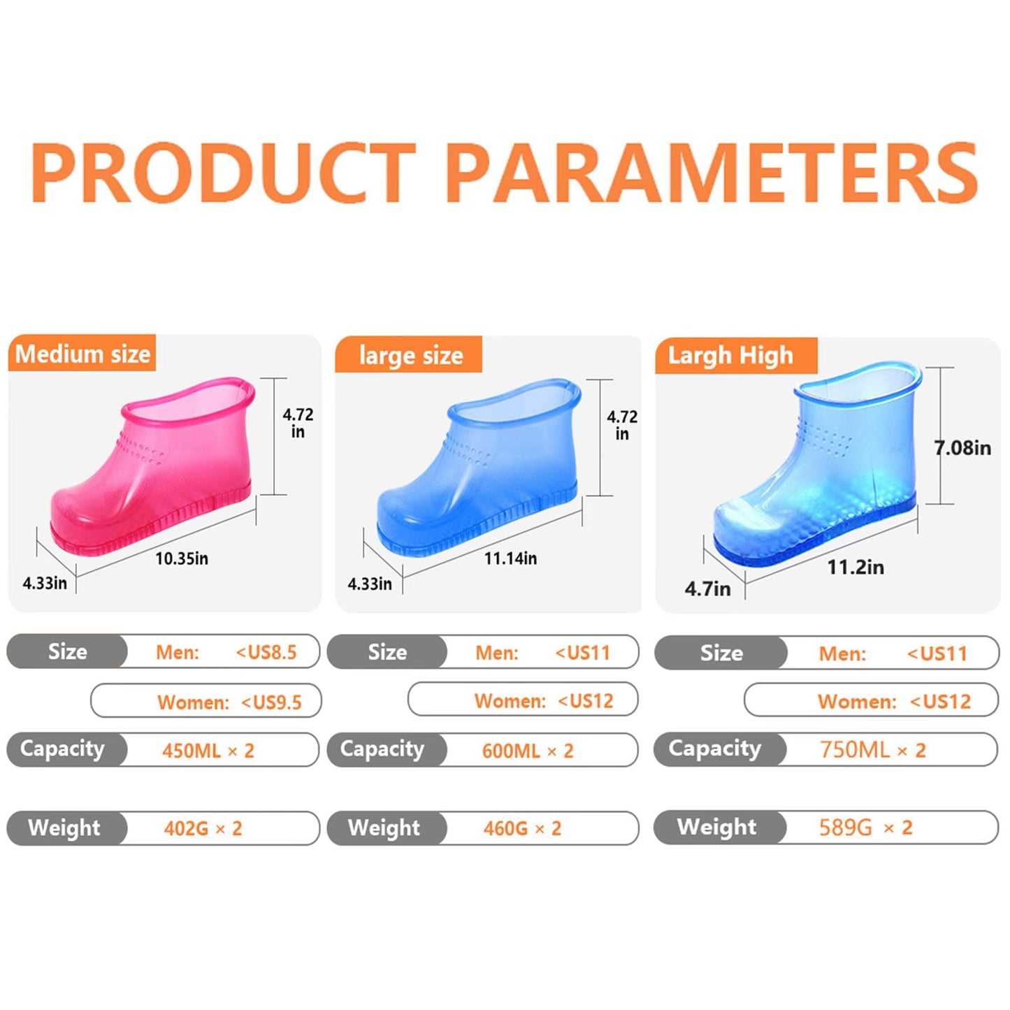 WMHYLYH Movable Foot Soaker, Portable Feet Soaking Tub Massage Foot Bath Shoes, Bath Massager Basin Pedicure Feet Spa Shoes for Thermal Massage to Promote Blood Circulation (Medium, Red)