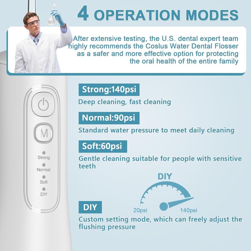 Portable Cordless Water Dental Flosser - 300ML Rechargeable Oral Irrigator | 4 Modes, IPX7 Waterproof, Deep Cleaning for Gum Care & Braces (Black)