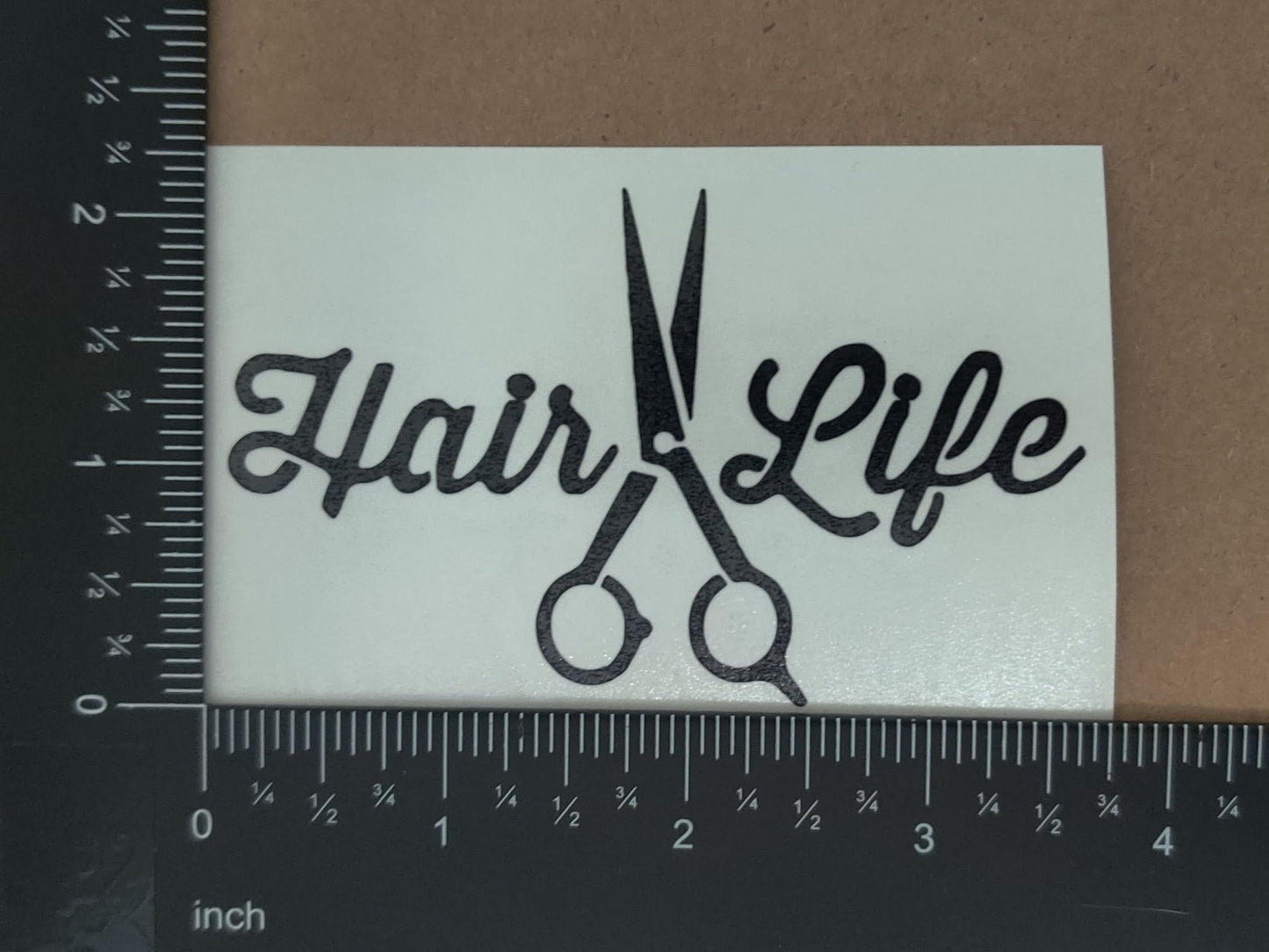 Hair Stylist Decal 4 Pack: Love, Heart, Comb and Scissors, Hair Life (Hairstylist Black, Small ~3.5")