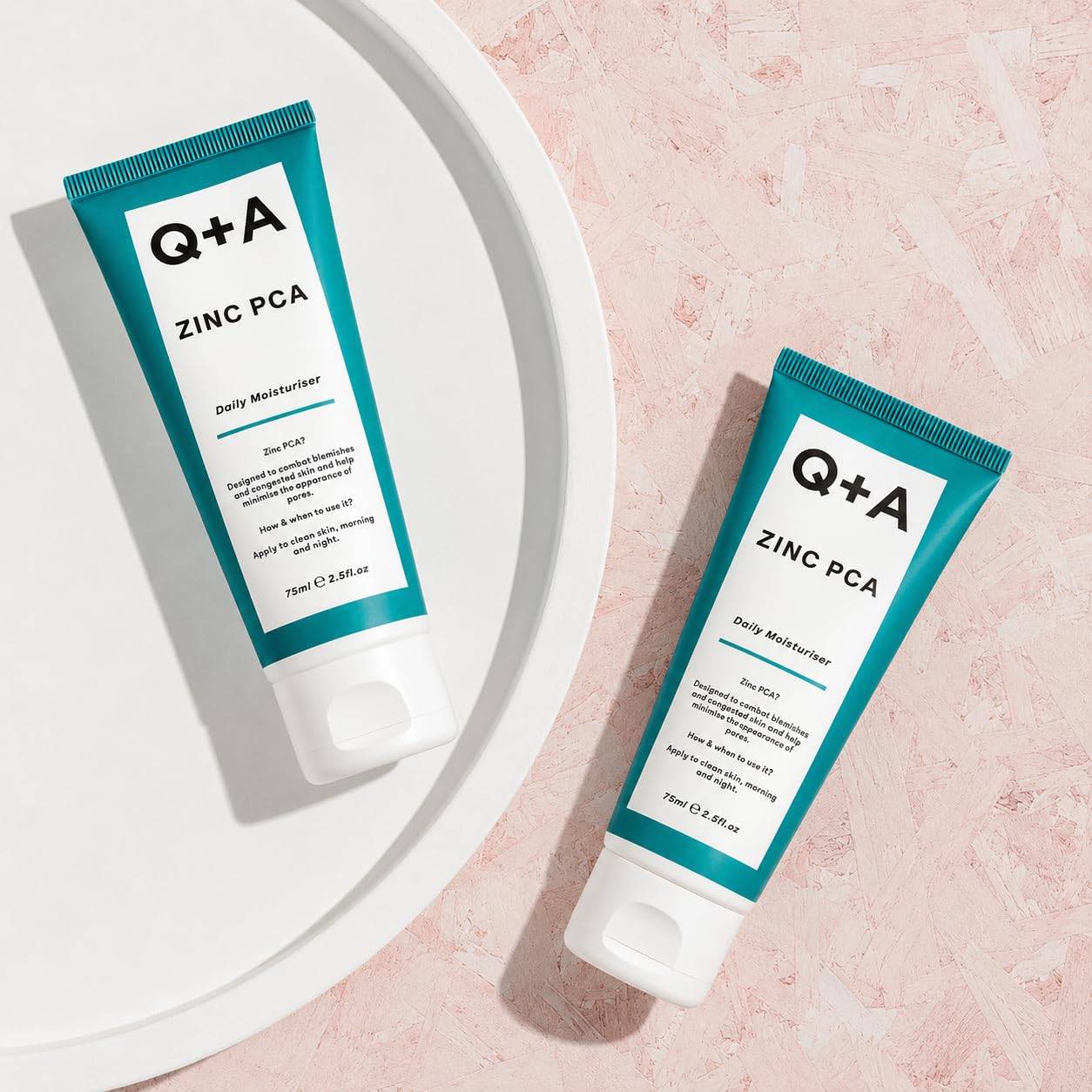 Q+A Zinc PCA Daily Moisturizer (75ml), Hydrating Moisturizer Face Cream for Oily and Blemish-Prone Skin, with Niacinamide and Ginseng, Oil Control and Pore Minimising, Fragrance Free Skincare