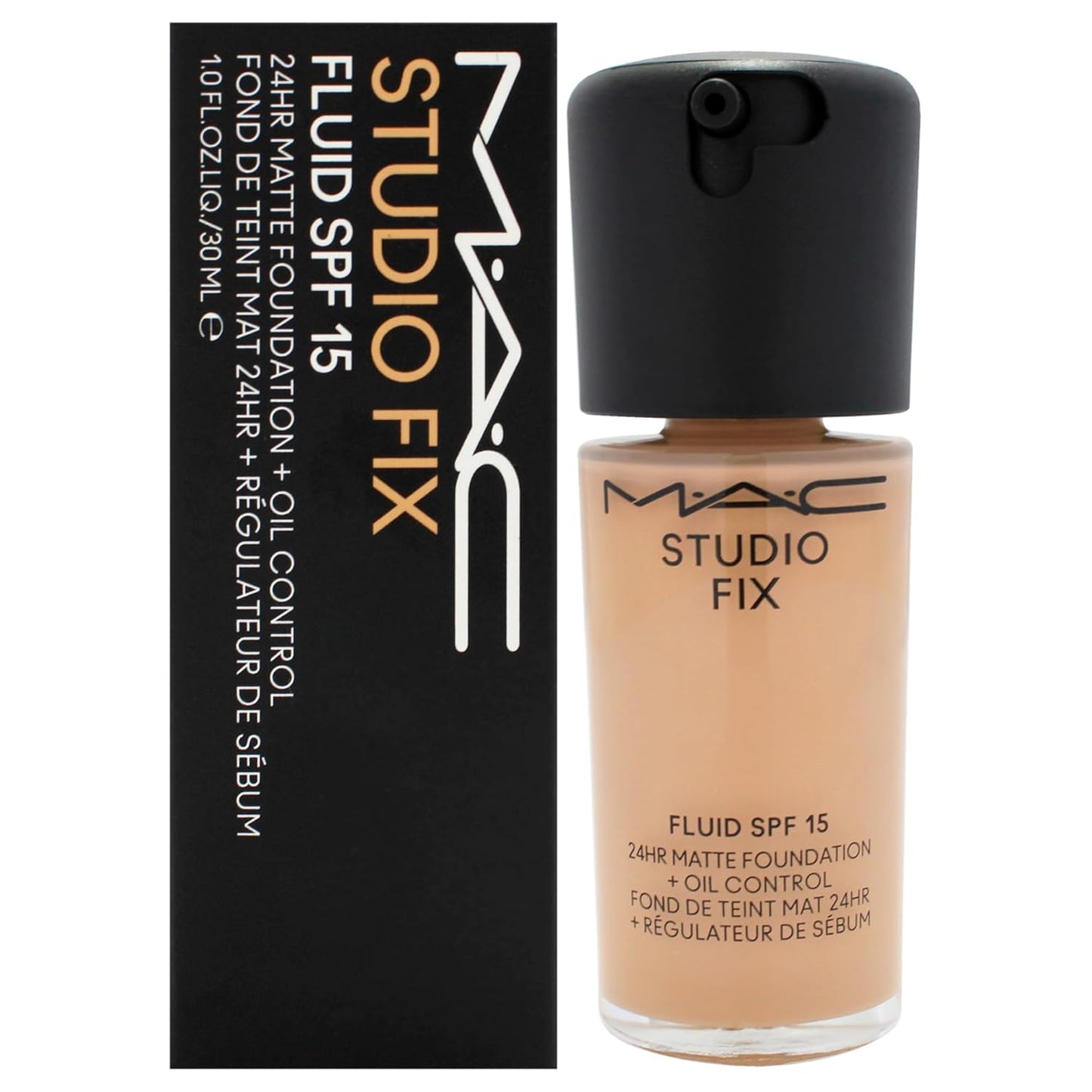 MAC Studio Fix Fluid Foundation - 24Hr Matte Finish with SPF 15 | Oil Control, NC37 - 1 oz