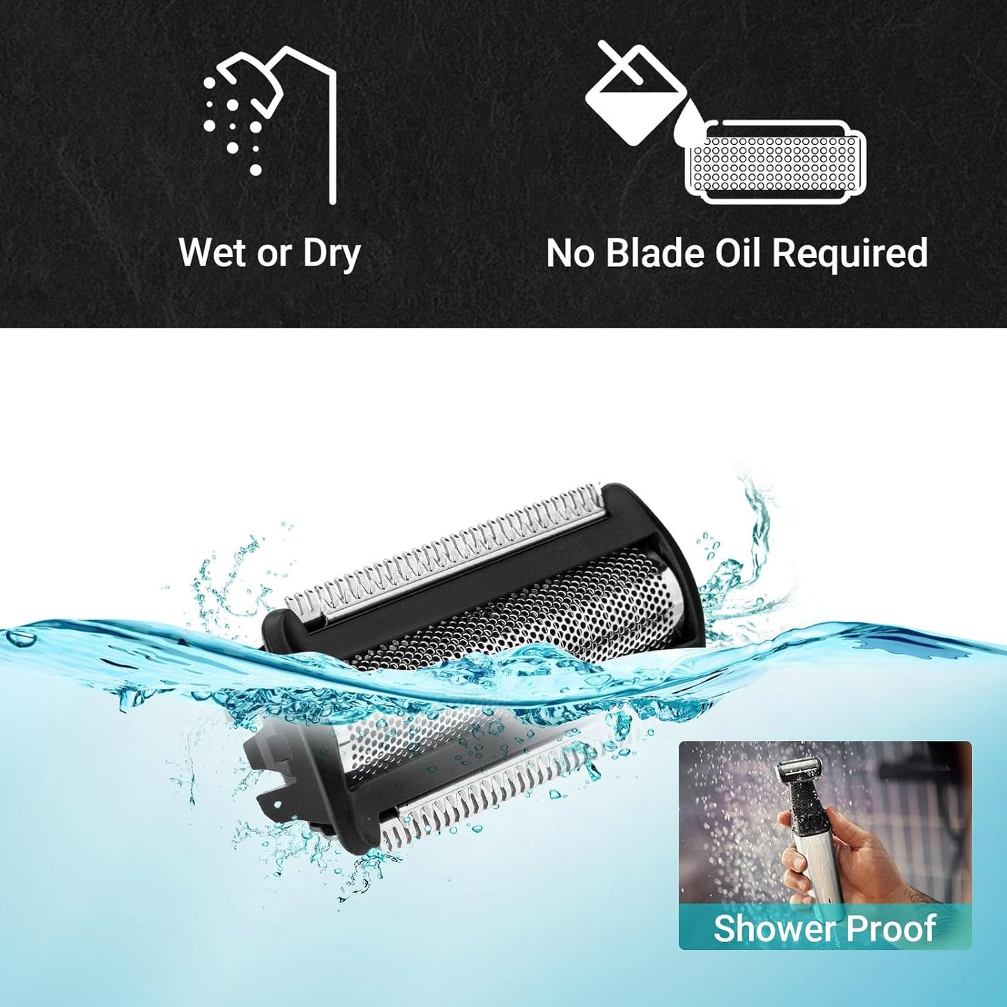 Philips Norelco Bodygroom Replacement Head - 4 Piece Foil & Blade Comb Set for Series 7000 & 5000