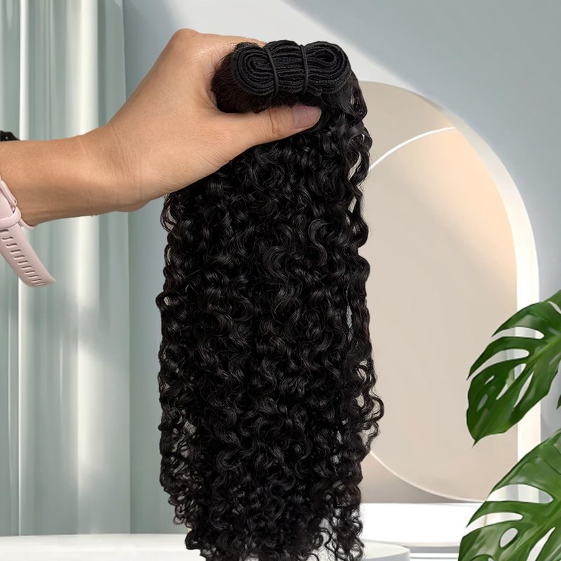 Burmese Bundles Premium Raw 100% Human Hair Water Wave High Rate 15A Unprocessed No Stray Short Hair Extensions Triple Lifespan Excellent Fullness Extra Thick From Top to End Black 14inch