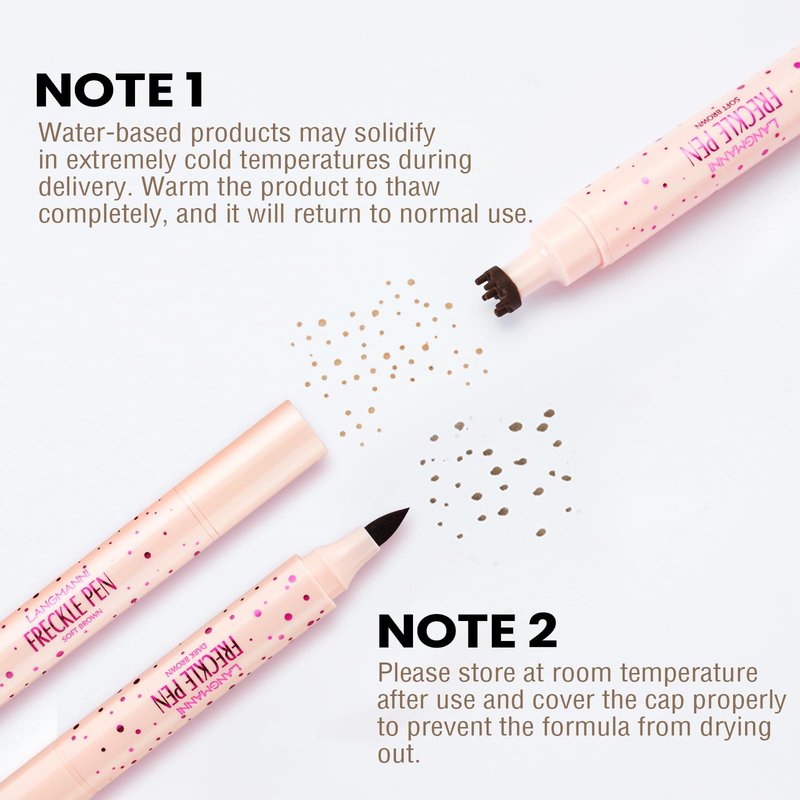 Jolilab Freckle Pen 3-in-1: Dual-Ended Stamp & Precision Tip (Eyeliner/Brow Pencil), 2 Shades Soft Brown/Dark Brown, Waterproof Long-Lasting Smudge-Proof Compact On-the-Go Makeup(SOFT&DARK)