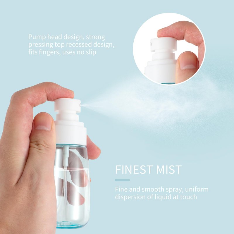 27 Pcs Travel Spray Bottle 60ml/2oz Leak Proof Fine Mist Spray Bottles Empty Mini Makeup Face Spray Bottle Clear Refillable Travel Containers for Perfume Cosmetic Essential Oil, 3 Color(360pcs Labels)
