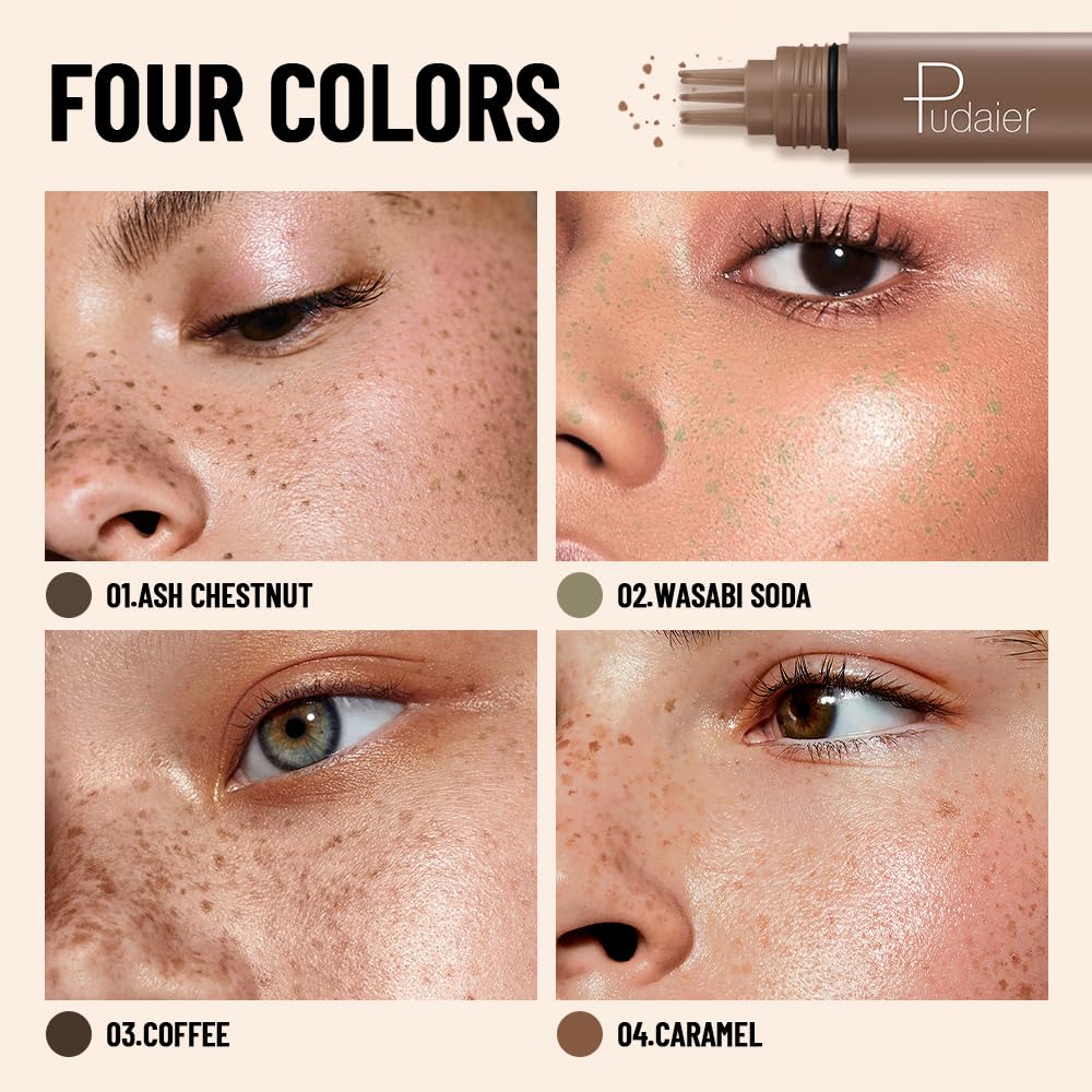MINXUEYEN Freckle Stamp - Waterproof Faux Freckle Pen, Natural-Looking Lifelike Freckle Makeup, 5-Point Quick Dry Long-Lasting Magic Fake Freckles Marker for Sunkissed Makeup (04)
