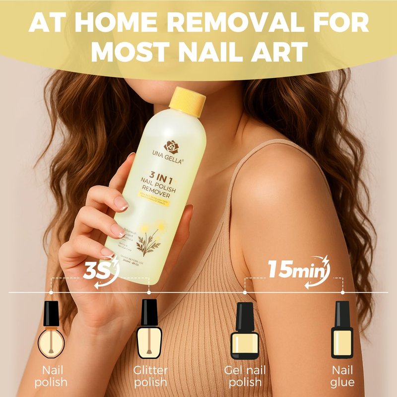 Acetone Nail Polish Remover - Soak Off Gel & Nail Glue Formula | 8 Fl Oz, Calendula Scent