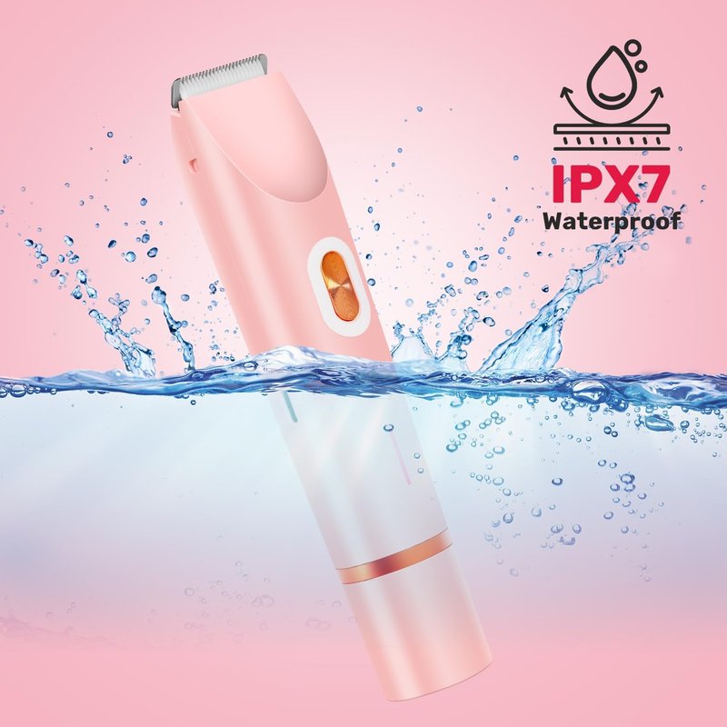 Dermave Bikini Trimmer - 2-in-1 Electric Shaver for Women | Cordless, Waterproof, Painless, Pink