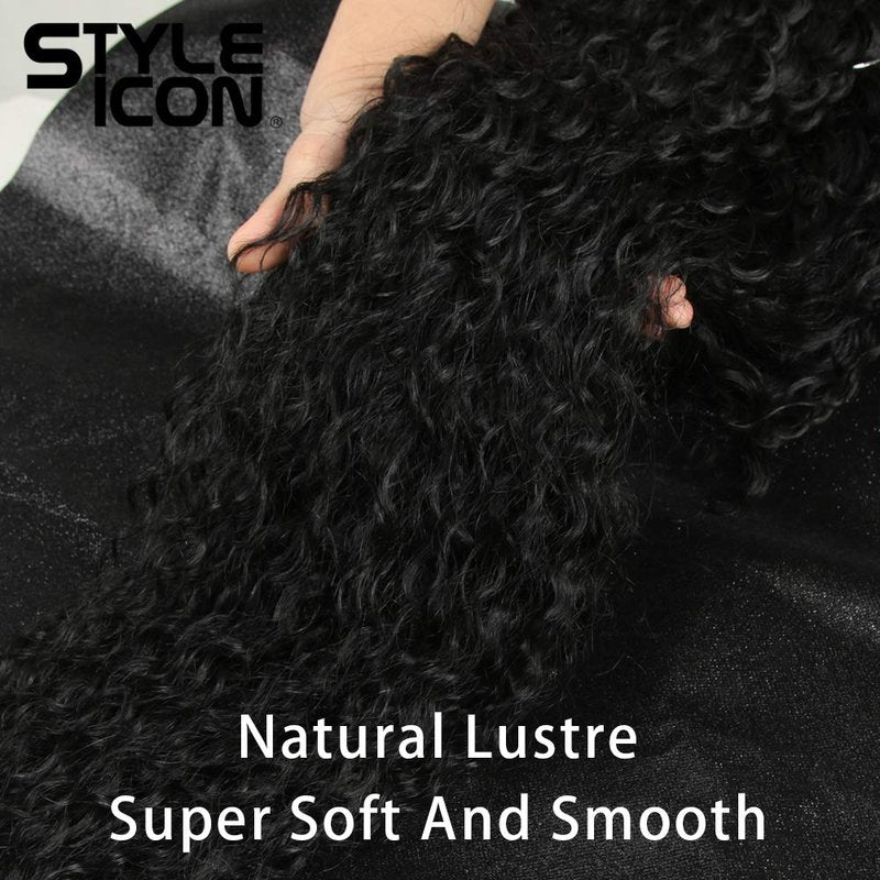 Lace Front Wigs for Women - 28” Long Curly Black Synthetic Wig | Heat Resistant, 130% Density
