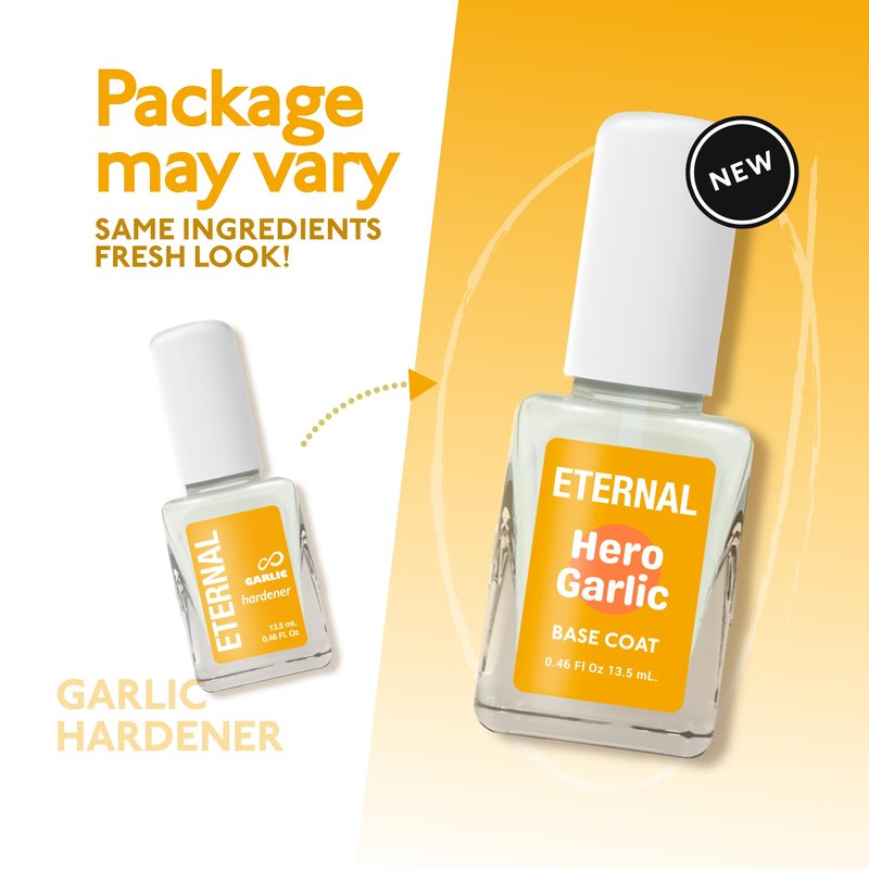 Eternal Hero Garlic Base Coat | Garlic Nail Strengthener Treatment for Weak Brittle Nails, Strengthening Nail Polish Base Coat