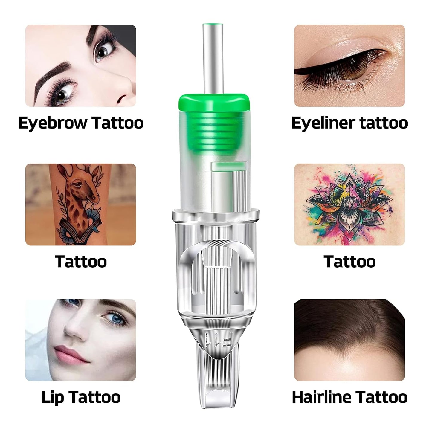 Tattoo Cartridge Needles - 100 Pcs Mixed Round Liner & Shader | 3RL-9RL, 3RS-7RS, Flat Magnum