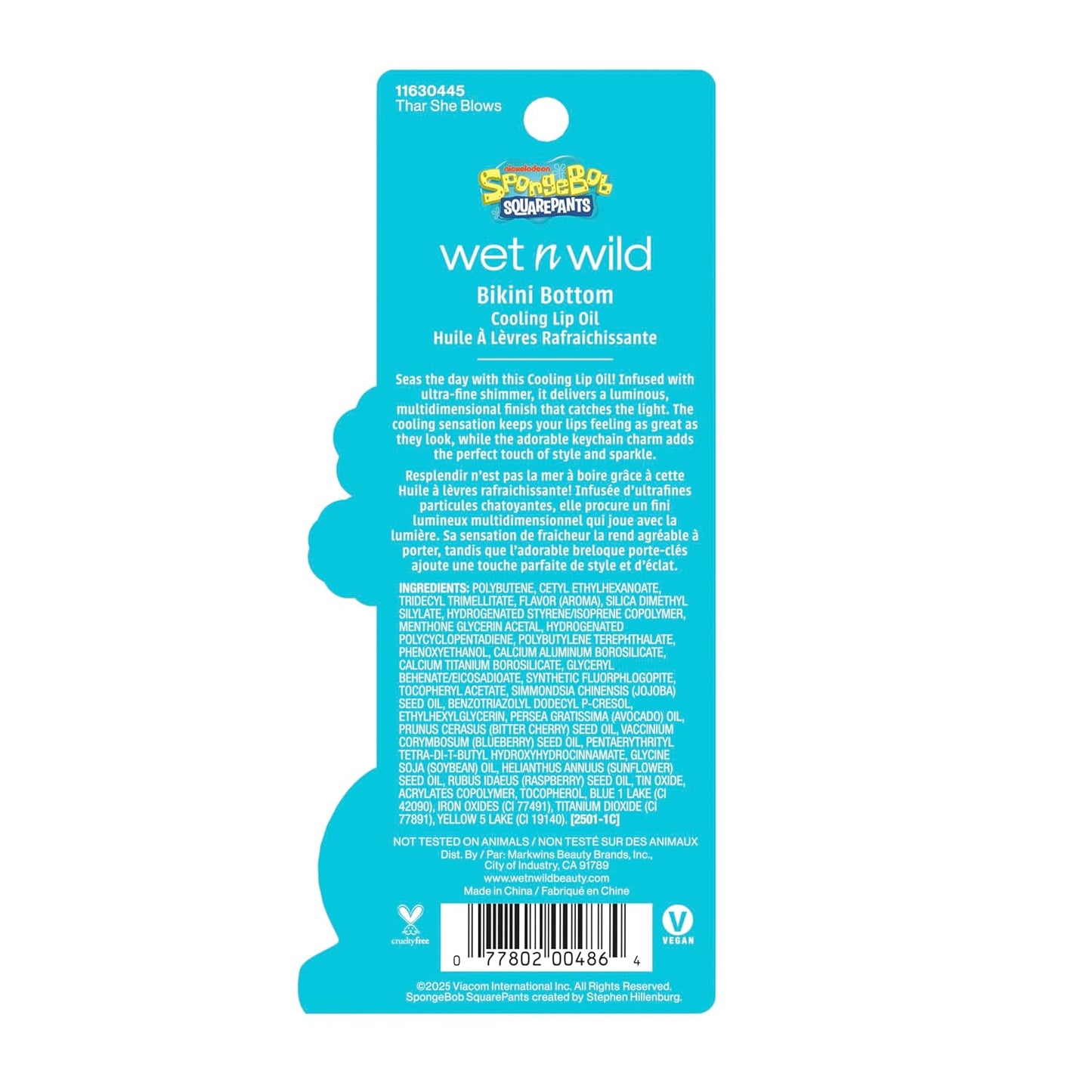 Wet n Wild Spongebob Bikini Bottom Cooling Lip Oil - Thar She Blows | Hydrating Duo Set