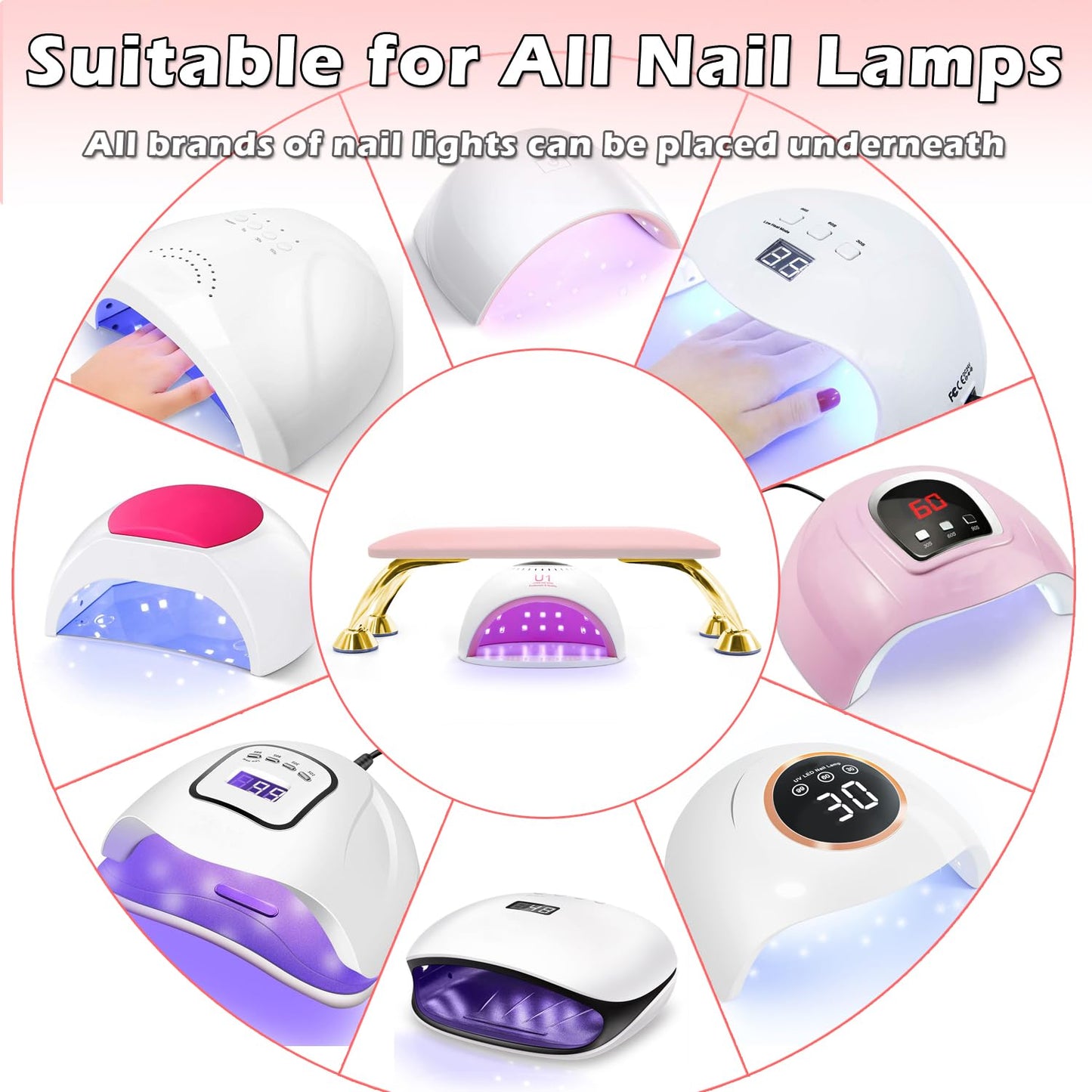 Arm Rest for Nails Tech, Pink Nail Arm Rest Manicure Hand Rest