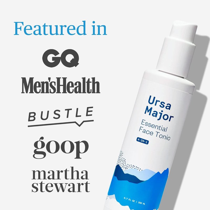 Ursa Major Essential Face Tonic - 4-in-1 Natural Toner for Cleansing, Exfoliating, Soothing & Hydrating | 8 Ounces