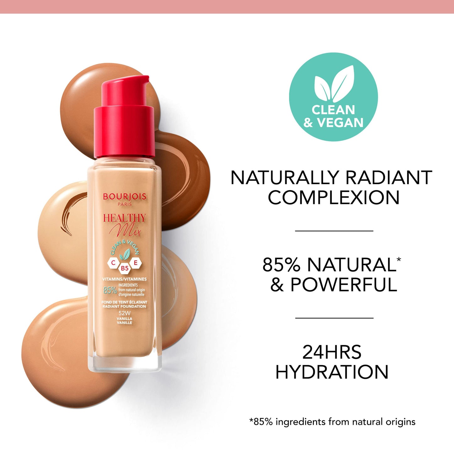 Bourjois Healthy Mix Clean & Vegan Foundation - 52.5C Rose Beige