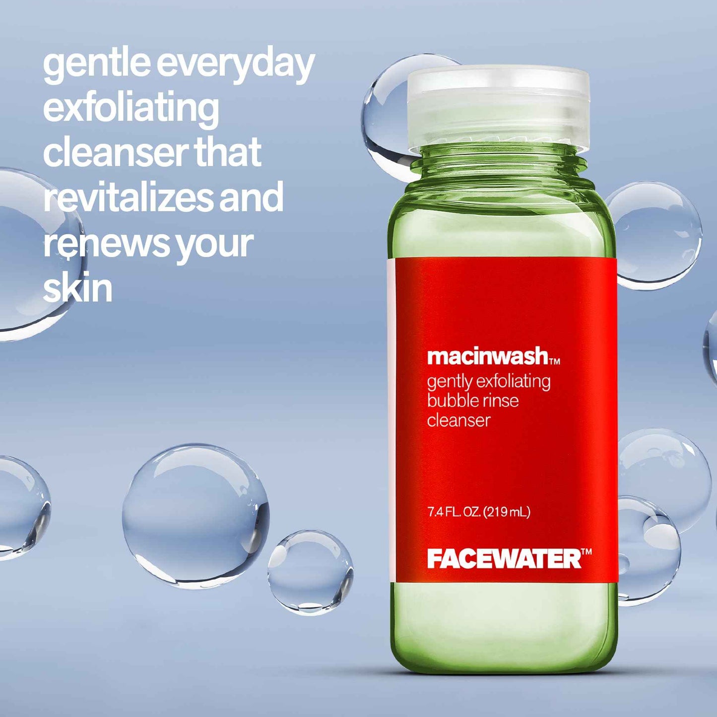 PLANT BEAUTY DISTILLERY Facewater Macinwash Gently Exfoliating Bubble Rinse Cleanser