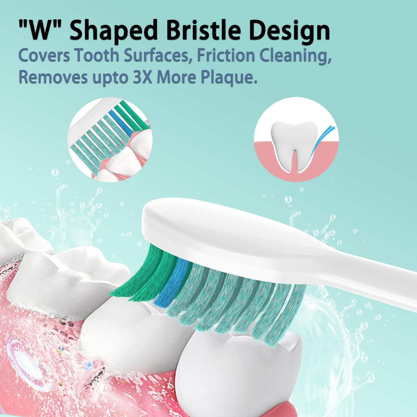 YMPBO 10 Pack Toothbrush Replacement Heads Compatible with TAO Clean Sonic Toothbrush Adults, Tooth Brush Head Toothbrush Heads Refill, Medium Bristles, Whitening