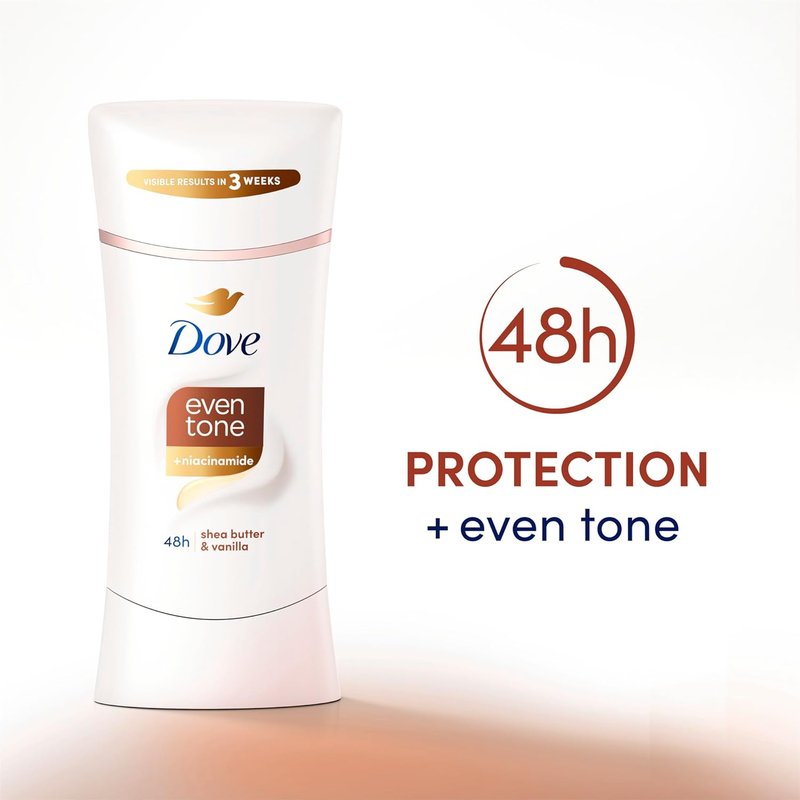Dove Antiperspirant Deodorant Stick - Even Tone Shea Butter & Vanilla | 48H Odor Protection, 3-Pack, 2.6 oz
