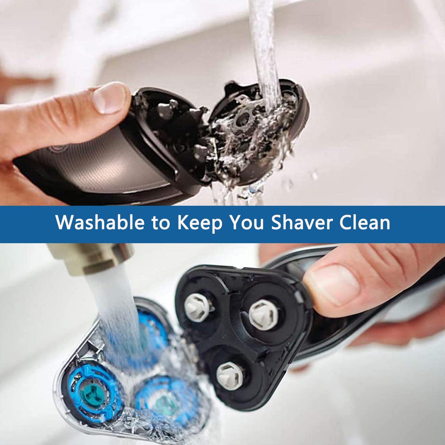 Gleway HQ8 Replacement Heads Compatible with Philips Electric Shavers, HQ8 Replacement Razor Blades Fit for Aquatec HQ8 Series Shaving Head, HQ8 Heads Upgraded for PT730 AT880 AT811, 3-Pack
